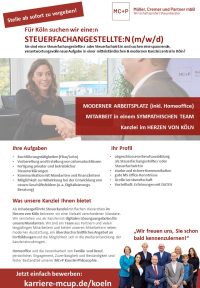 Stellenanzeige Steuerfachangestellter